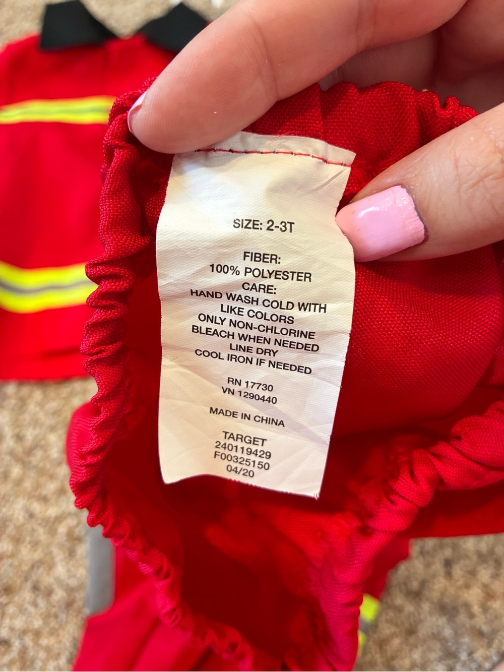 2-3T Firefighter Costume with Hat 🚒 - Picture 8 of 8